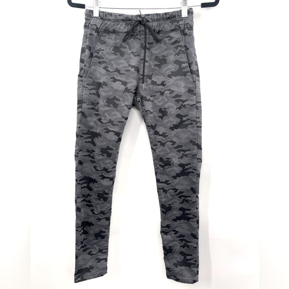 BEVY FLOG Shely Camo Joggers Black & Grey Flog Drawstring Joggers Size 24 - Picture 2 of 8